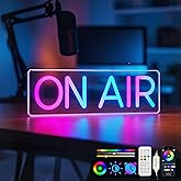 On Air Neon Sign, 7RGB On Air LED Neon Light for Live Room, 12V Color Changing Recording Sign for Twitch Youtube Streamers/Gamers Music Studio Game Room Bar Party Gift Home Bedroom (15inches)