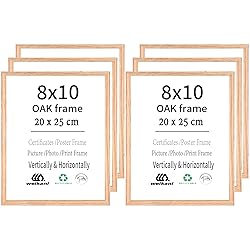Weikani 8x10 OAK Wood Picture Frame,6 Pack-20x25cm