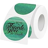 WANGHENG 3 Inch Holographic Thermal Labels,Round Thermal Printer Labels,Waterproof Thermal Printer Stickers for DIY Logo Design,Name Tag,QR Code,Thanks Card 150 Labels/Roll (Green dots)