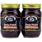 Amish Wedding Zesty Peach BBQ Sauce 16 Ounces (Pack of 2)