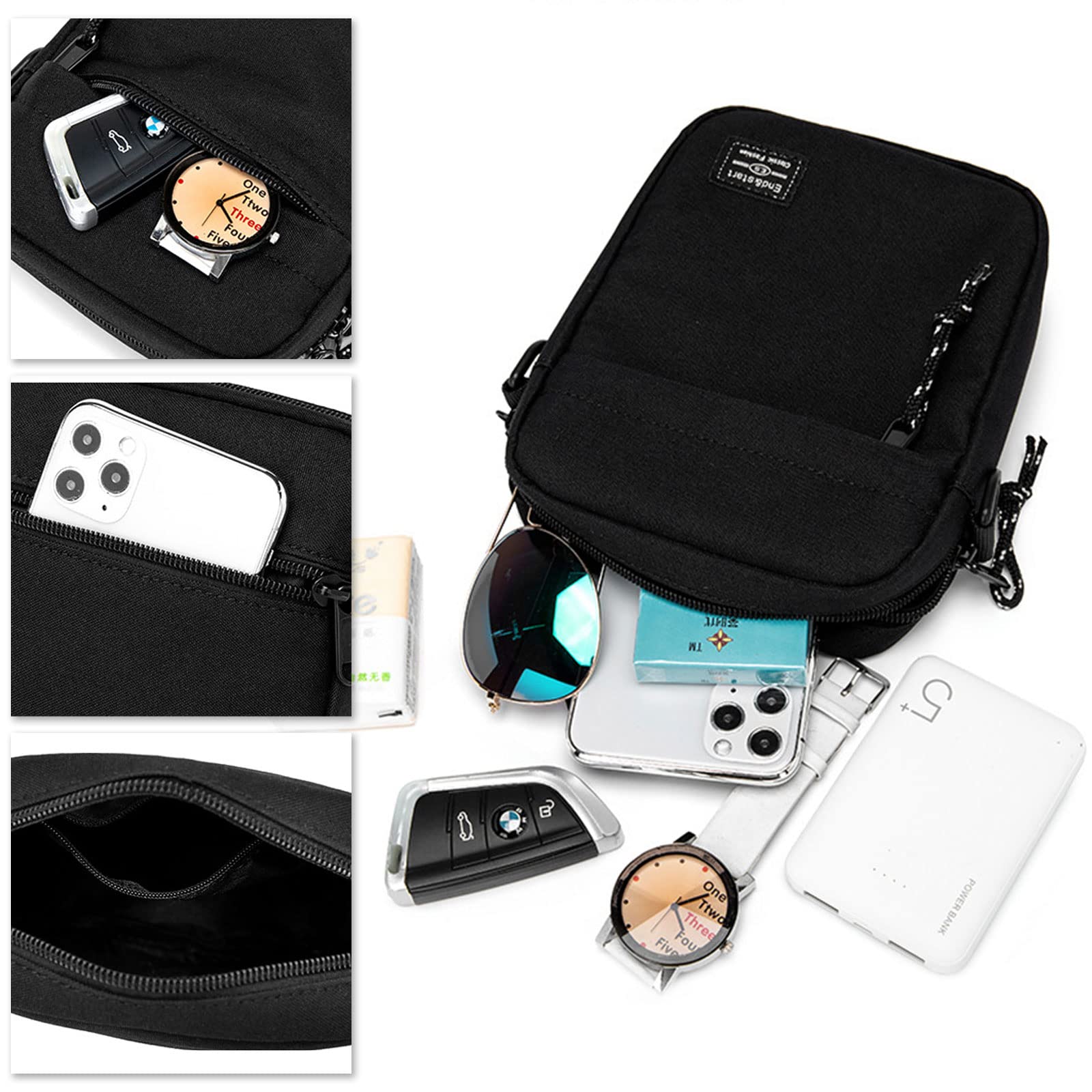 Long Keeper Umhängetasche Herren Damen - Schultertasche Klein Tasche Herren Handy Geldbörse Umhängetasche Messenger Bag, Wasserdichte Crossbag Handtasche Unisex 4