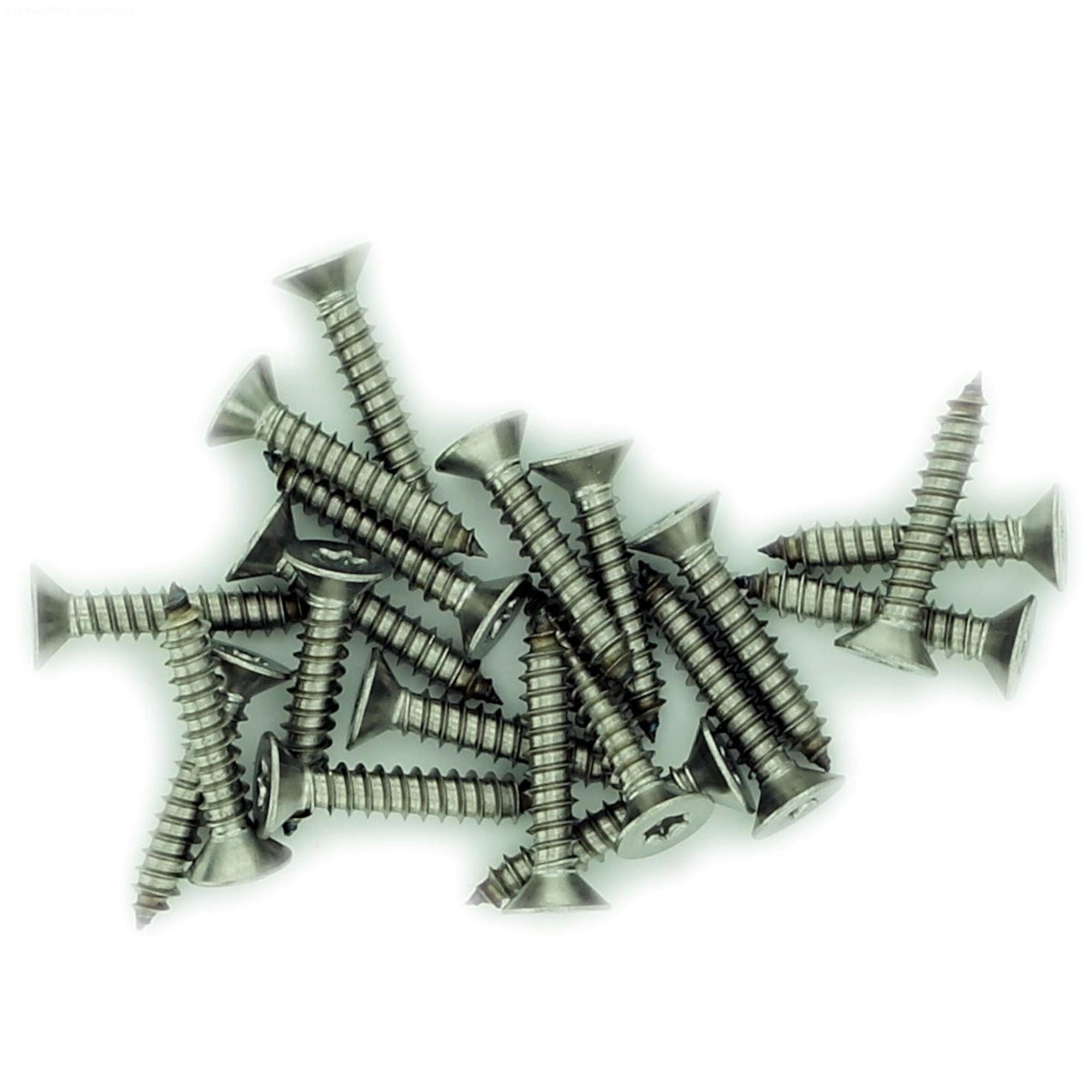 No.10 x 1.5 (4.8mm x 38mm) TX Countersunk Self-Tapping Screw - Stainless Steel (A2) (Pack of 20)