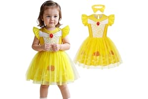 COTRIO Infant Baby Girls Princess Dress Halloween Costumes Toddler Tulle Tutu Fancy Party Dress Birthday Outfit with Headband