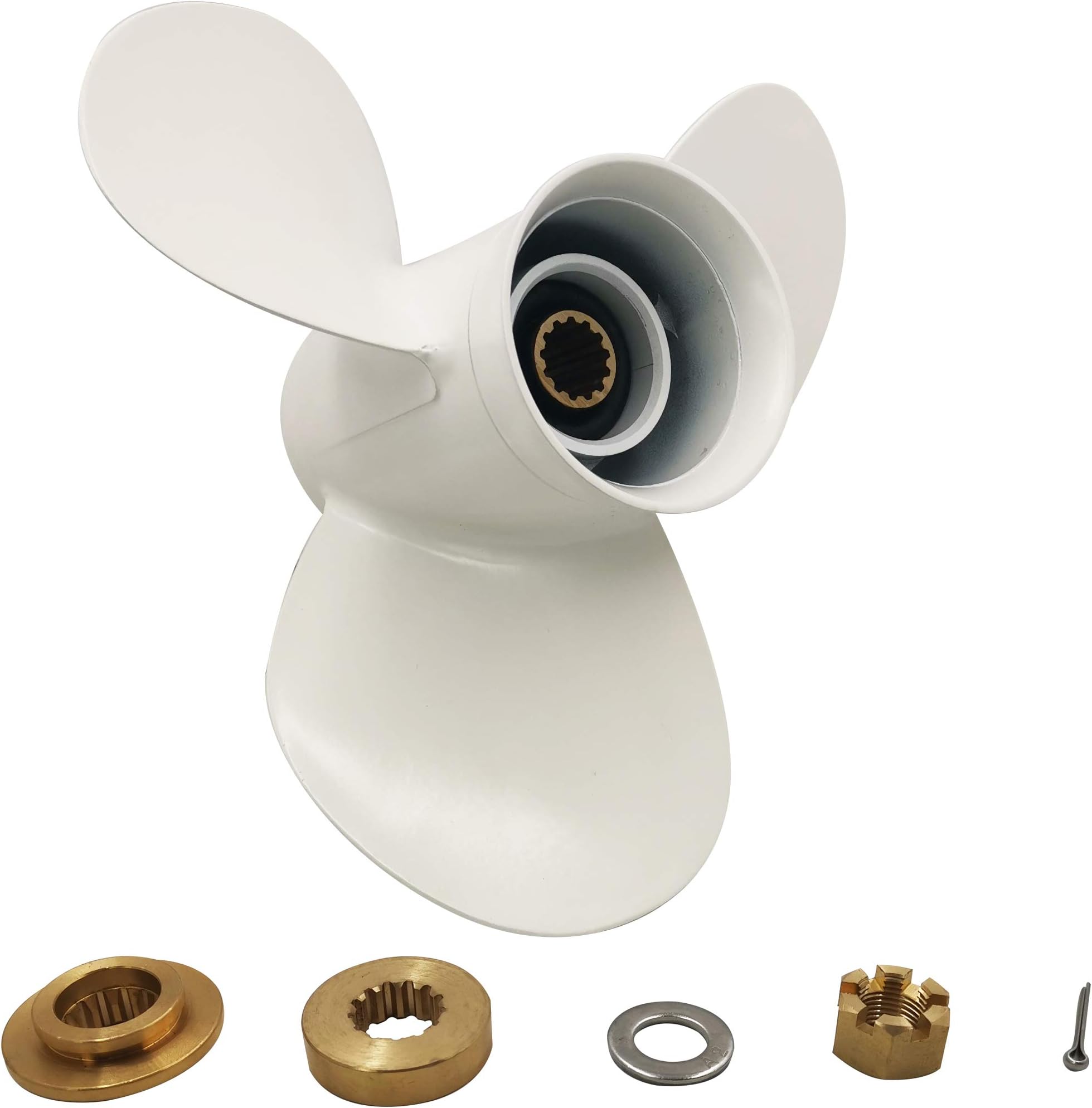 POLASTORM POLAMAX Stainless Steel 3 Blade Propeller with Interchangeable Hub Kits for Suzuki DF 150/175 DF200/225/250/300HP,3 Blades,15 Spline Tooth