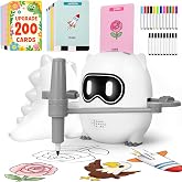 Drawing Robot Toy for Kids Ages 3 4 5 6 7 8, with 200 Cards, Voice Interactive Doodle Bot, Montessori Educational Painting Machine, Learning Art Toy for Boys Girls, Gift Idea