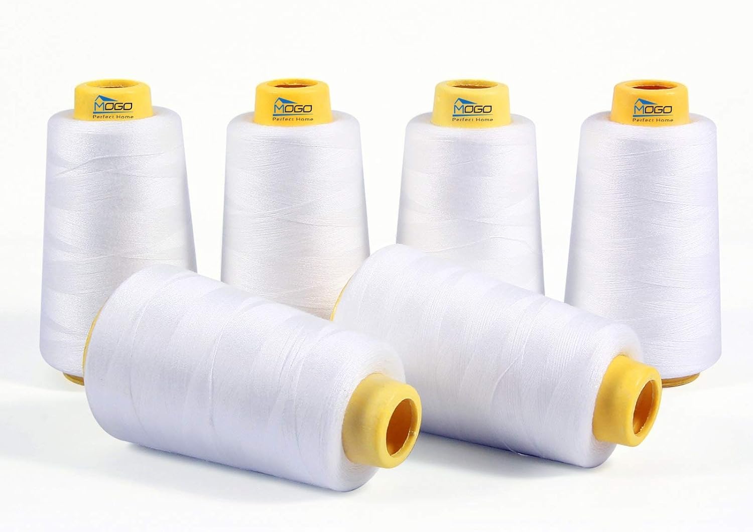 6 Spools of White Thread 3000 Yard Each, Serger Thread