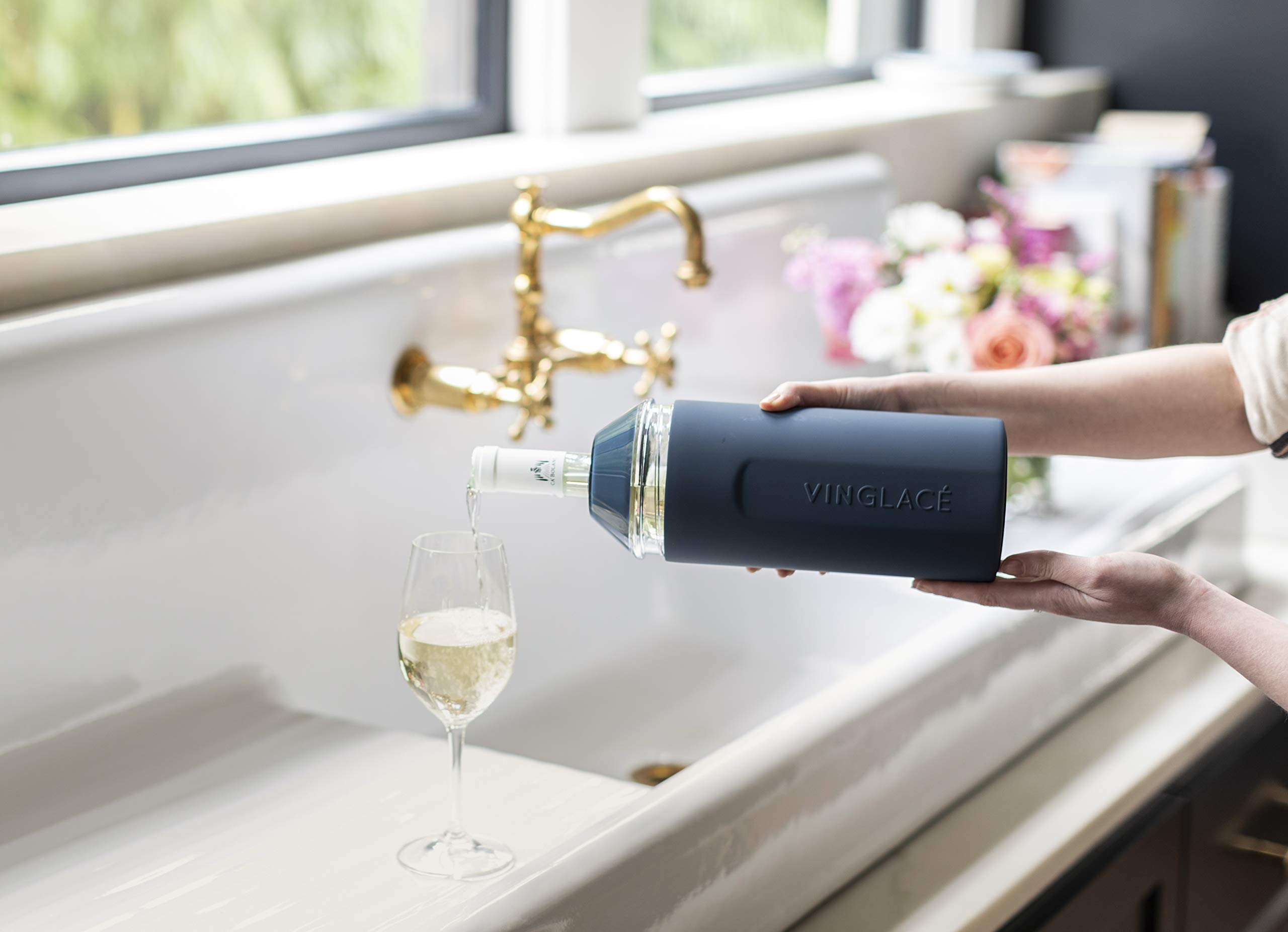 Vinglacé Wine Bottle Chiller Gift Set Portable Stainless Steel Wine