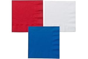 Party Dimensions Luncheon Napkin Bundle - Red, White & Blue 20 Count Napkin Packs - Bundle of 3 Items