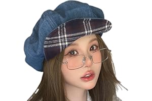 HUAJINGKEJI Denims Berets Cabbie Hat Oversized Painter Hat Berets Baker Boy Hat for Street Strolling Denims Fashion