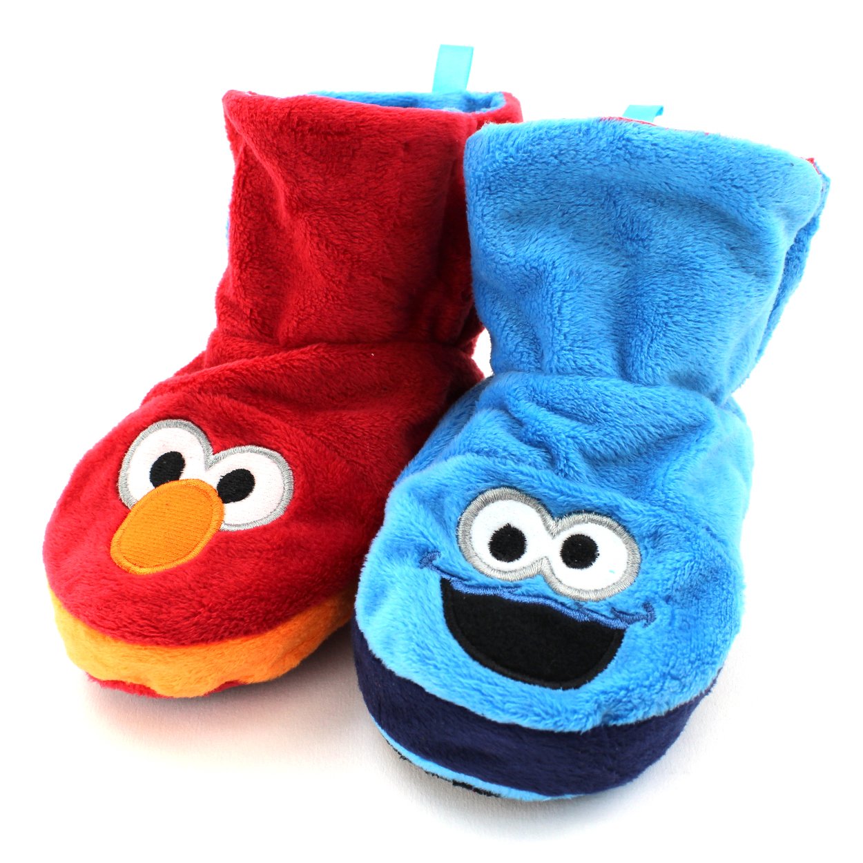 Sesame Street Elmo Cookie Monster Kids Reversible Boot Slippers