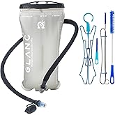 GLANC Hydration Bladder - 2L Water Bladder with Cleaning Kit for Outdoor Hiking Backpack, BPA Free Leakproof Water Reservoir for Hydration Pack, Insulated Hose & High Flow Bite Valve