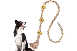 Meplait Dog Doorbells, Dog Doorbells for Potty Training, Adjustable Hanging Door Bell with 9 Bells Dog Bells to Go Outside for Small Medium Large Dogs (Gold)