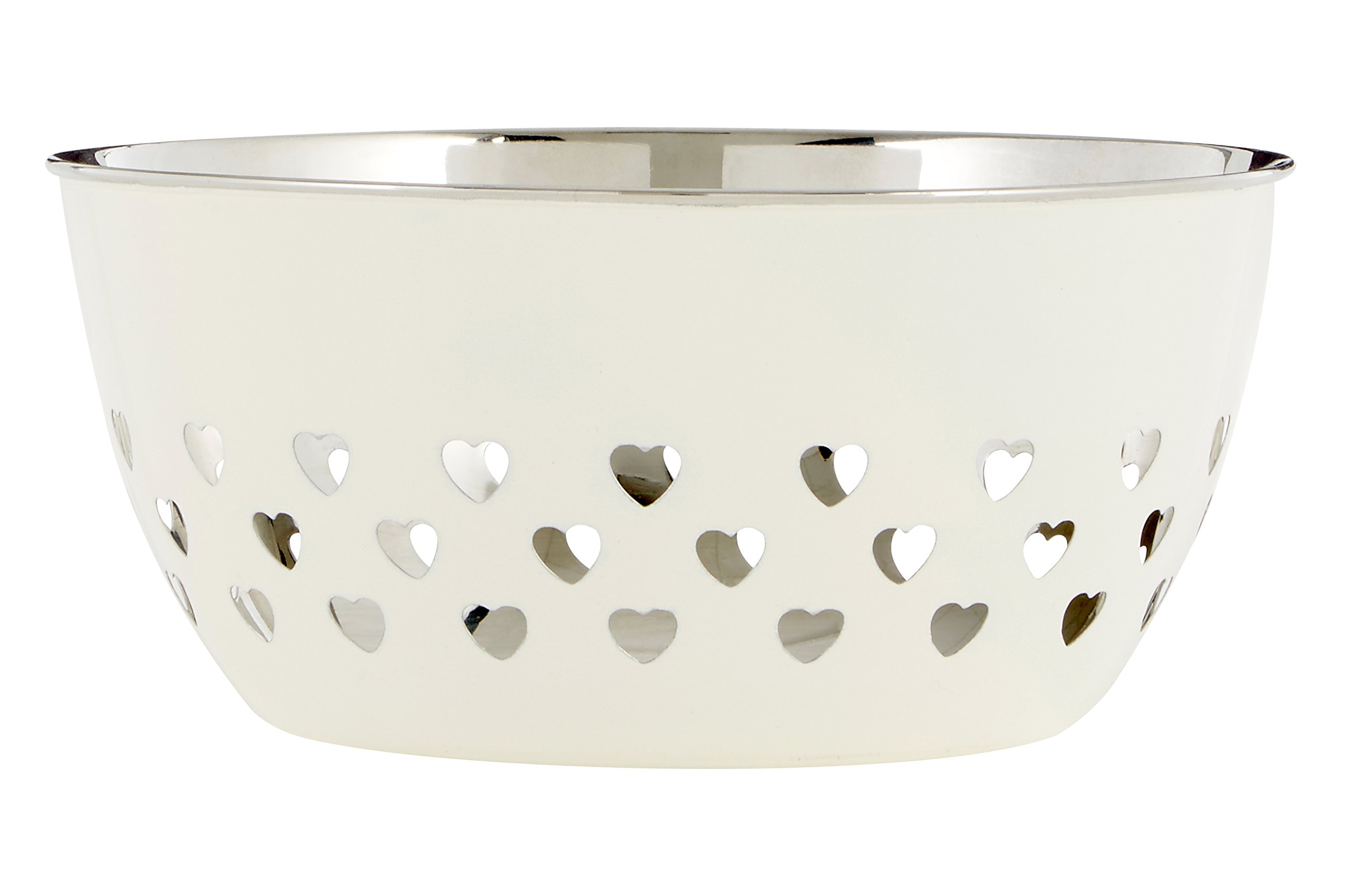 Premier Housewares Bowl with Hearts Design, Cream