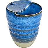 INACWARE Handmade Ceramic Handcrafted Rough Earthenware Hand-held Corrugated Mug, Creative Household Coffee Water Cup,300ML, Unique Design, Safe for Microwave and Dishwasher (4#)