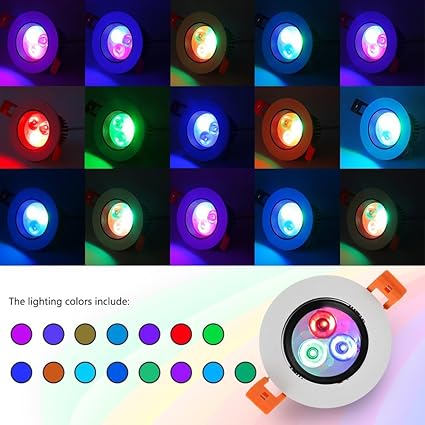 1 Pack Recessed Lighting 5w Rgb Led Recessed Ceiling Light