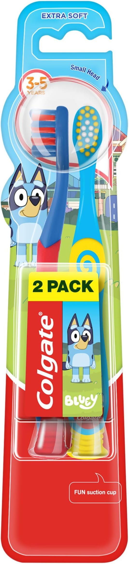 Colgate Kids Bluey Toothbrush 3-5 Years Extra Soft Bristles 2 Pack