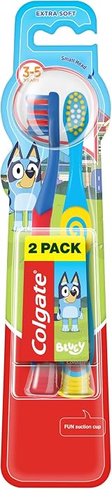 Colgate Kids Bluey Toothbrush 3-5 Years Extra Soft Bristles 2 Pack
