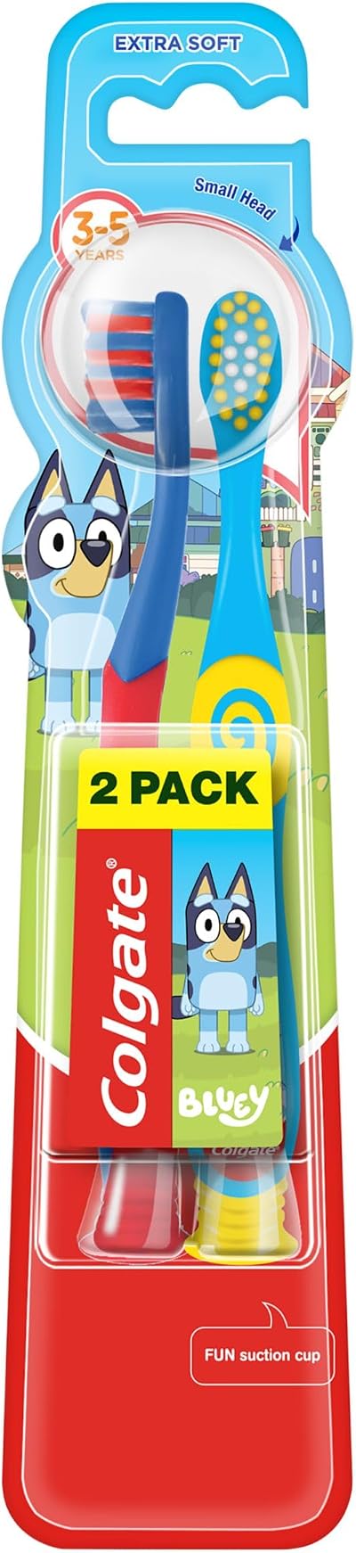 Colgate Kids Bluey Toothbrush 3-5 Years Extra Soft Bristles 2 Pack