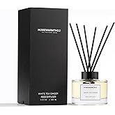 Homewarmthco White Tea Reed Diffuser Set - Luxury Fragrance Stick Reed Diffusers for Home, Office & Bathroom Décor - Long-Lasting Scent Sticks Diffuser with Non-Toxic Oils (5.63 oz)