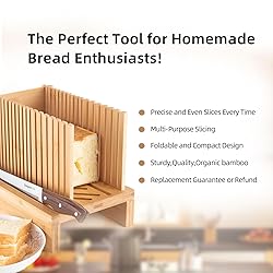 Bamboo Bread Slicer for Homemade Bread - Adjustable