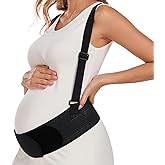 QEESMEI Pregnancy Belly Band for Pregnant Women Maternity Belly Band with Adjustable Straps Belly Support Bands - Maternity Belt, Black,L