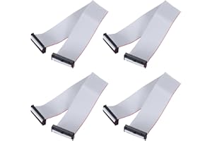 MECCANIXITY 4 Pcs IDC Flat Ribbon Cable, 2.54mm Pitch 38mm Width 30cm Long 30 Pin FC to FC Flat Ribbon Connector Jumper Wire 