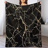 Black Gold Marble Throw Blanket Modern Luxury Art Design Marble Texture Blanket for Sofa Bed Couch Chair Or Dorm 30"x40"