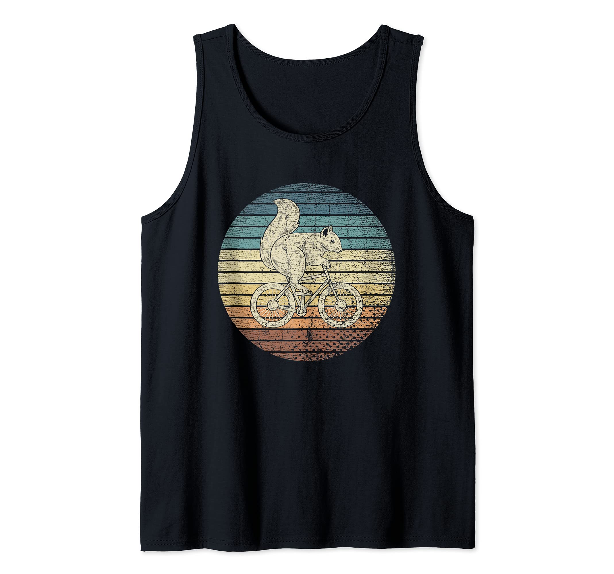 Cycling Squirrel Retro Wild Animal Bicycle Forest Squirrel Tank Top