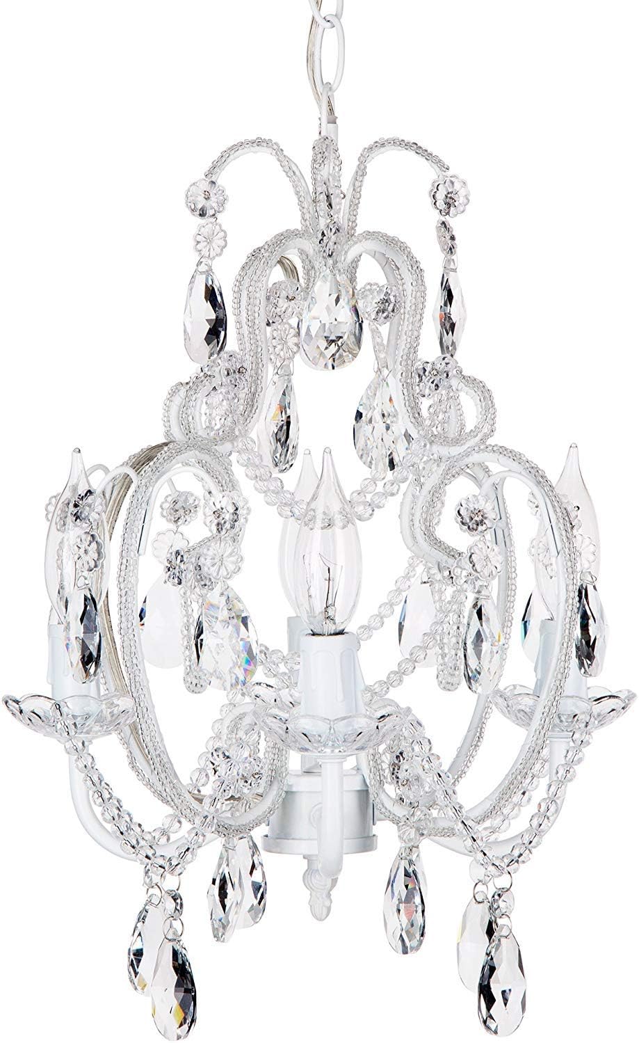 white chandelier for nursery