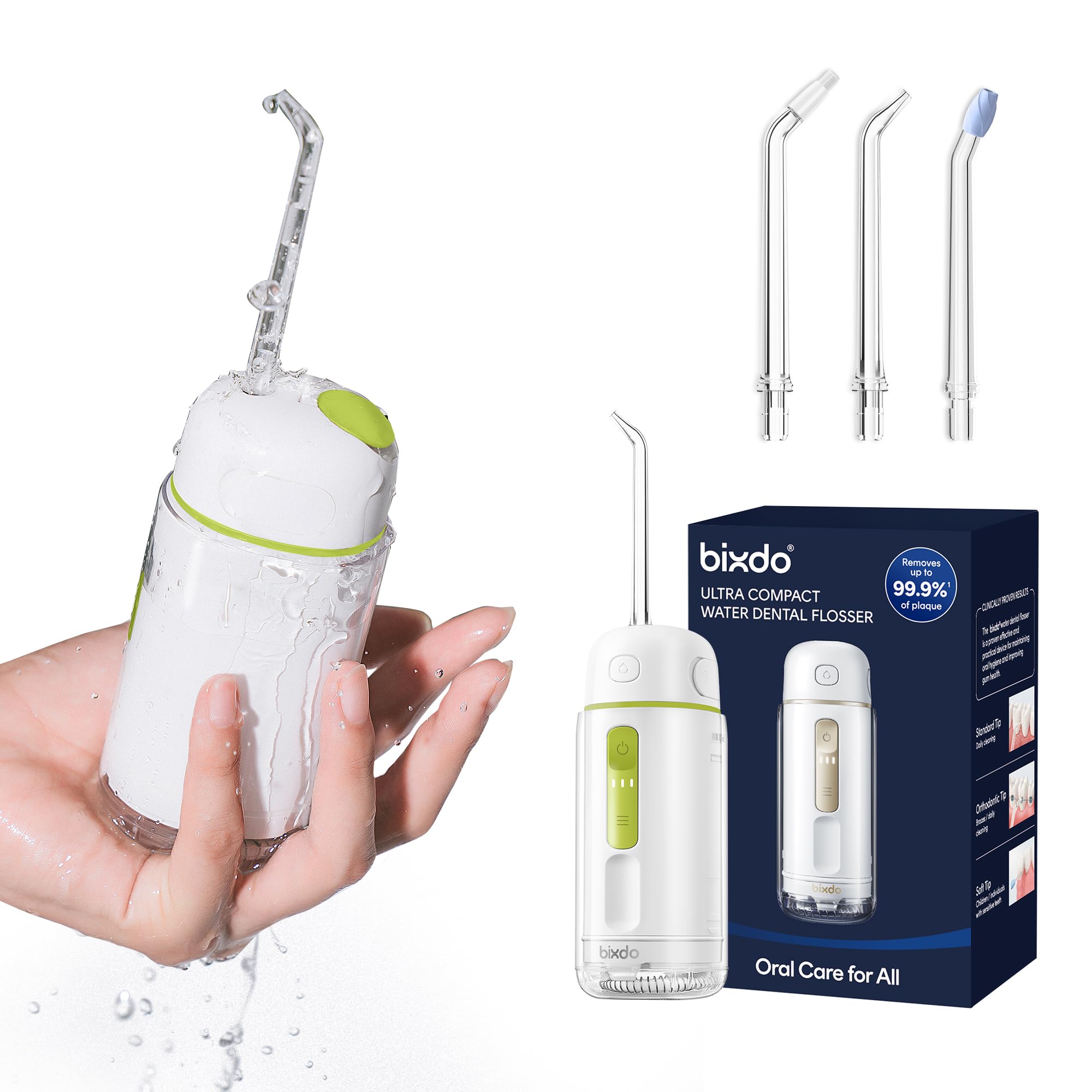 Photo 1 of bixdo Water Flosser Portable for Travel - Mini Water Flosser with 3 Modes, IPX7 Waterproof, 360° Nozzles, Cordless Water Dental Flosser for Teeth Cleaning Flossing for Adults, Braces & Sensitive Gums