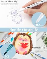 Ohuhu 160 Colours Dual Tip Colouring Pens Fineliner Brush Water-Based Art view 3