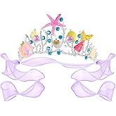 Didder Seashell Starfish Crown Halloween Mermaid Costume Headpiece for Women Girls Ocean Theme Birthday Party Decor Tiara