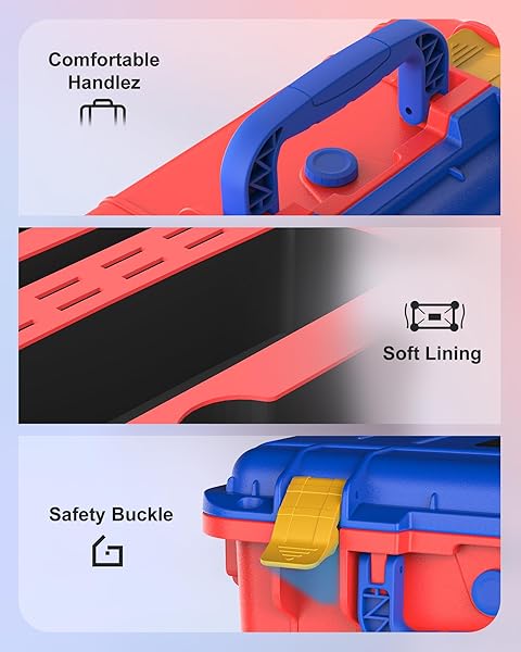 STARTRC GAMES HARD CARRYING CASE FOR NINTENDO SWITCH 2, PROFESSIONAL DELUXE IP67 WATERPROOF, SOFT LINING HARD TRAVEL CASE FOR NINTENDO SWITCH 2 CONSOLE PRO CONTROLLER & ACCESSORIES (RED & BLUE)