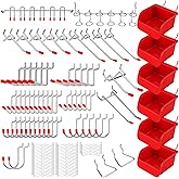 Ultimate 121-Piece Pegboard Hooks Set, Pegboard Accessories with Metal Hooks, Durable Peg Board Organizer Accessories, Pegboard Bins, Peg Board Tool Utility Hooks