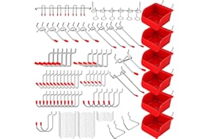 SEDY Ultimate 121-Piece Pegboard Hooks Set, Pegboard Accessories with Metal Hooks, Durable Peg Board Organizer Accessories, Pegboard Bins, Peg Board Tool Utility Hooks