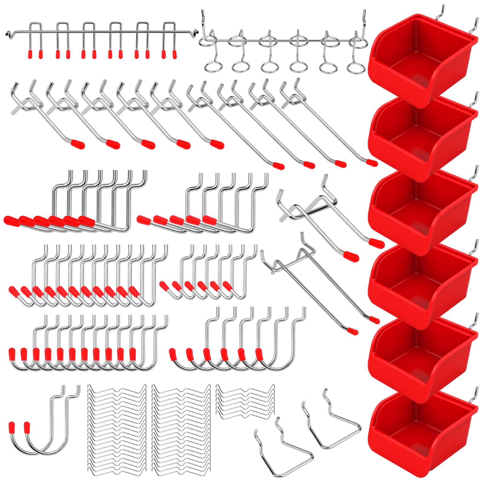 Photo 1 of Ultimate 121-Piece Pegboard Hooks Set, Pegboard Accessories with Metal Hooks, Durable Peg Board Organizer Accessories, Pegboard Bins, Peg Board Tool Utility Hooks