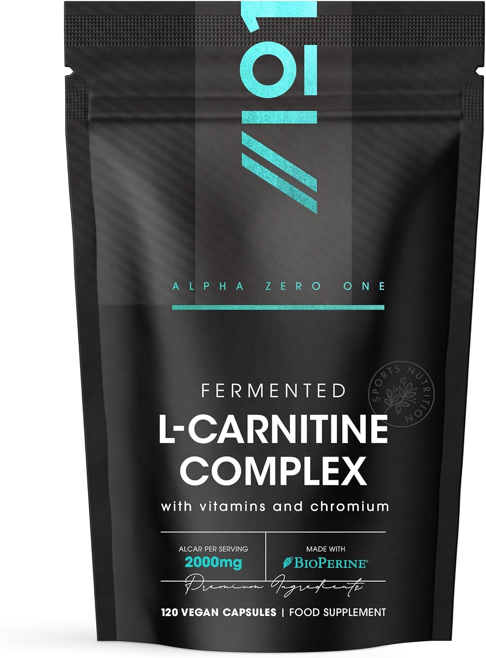 ALPHA01 L-Carnitine 2000mg with BioPerine 120 Capsules Energy Metabolism