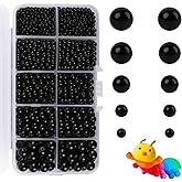 1380 Pcs 5 Sizes Black Doll Eyes 3-8mm Round Plastic Sewing Arts & Crafts Eyes for Stuffed Animals & Crochet Bears