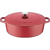 Cuisinart Chef's Classic Enameled Cast Iron Oval Covered Casserole (Peony Pink, 7- Quart)