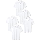 Amazon Essentials Boys' Uniform Short-Sleeve Pique Polo Shirts, 2-Pack Blue/