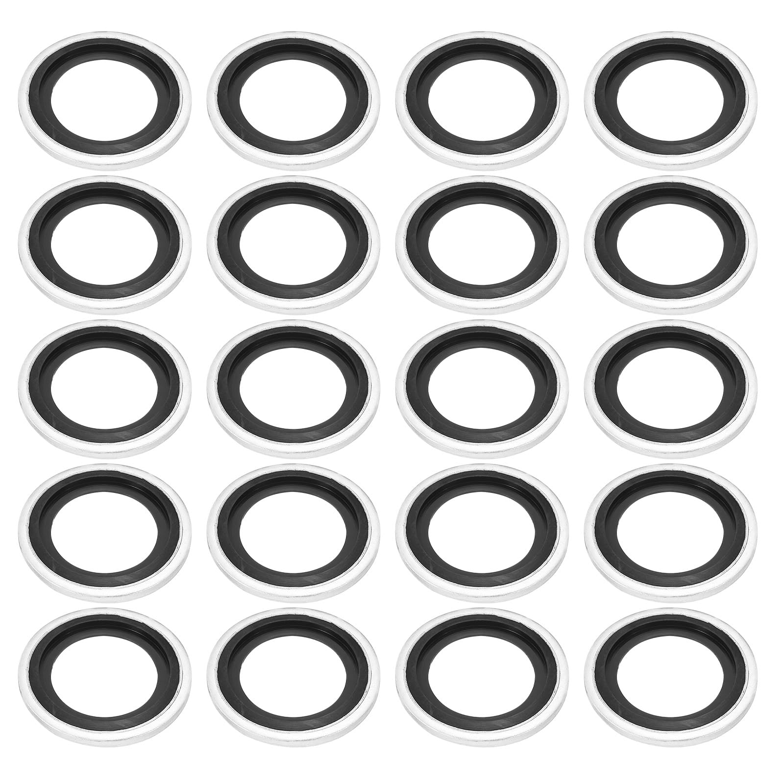 PATIKIL M20 Self-Centered Bonded Sealing Gasket, 20Pcs NBR Metal Bonded Sealing Washers Automotive Washers for Mechanical, Plumbing, Cylinder Repairs