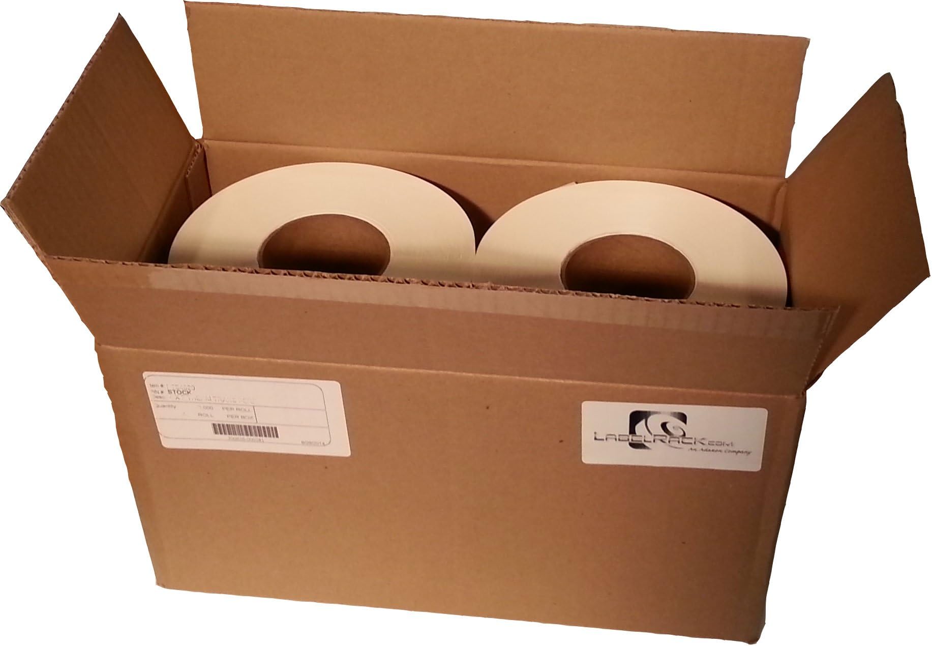 4" X 8" Top-Coated Direct Thermal Labels (Light Visible) with 8" O.D. Perforated Each, Wound Out, 3" Core, 3000 Labels/Case, 750 Labels/Roll, 4 Rolls/Case - White