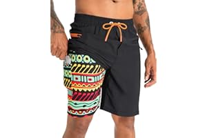 APTRO Men's Swim Trunks 9" Compression Liner Swim Shorts Bathing Suit Quick Dry Swimwear with Zip Pocket