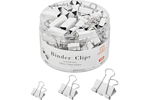 NEEWAY Lot de 100 pinces à papier en métal de tailles assorties (1,5 cm, 1,9 cm, 2,5 cm), pinces à papier en métal pour burea