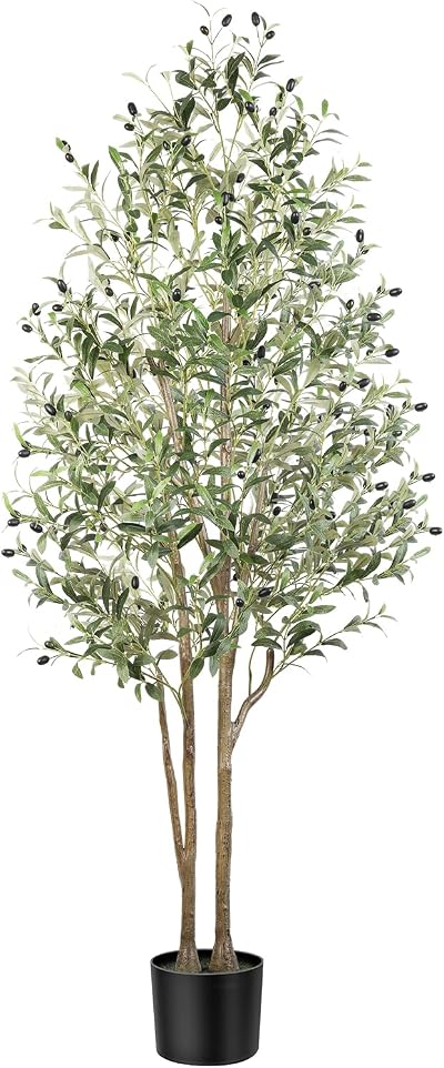 Alupssuc 6FT Artificial Olive Tree with Lifelike Leaves 180cm Indoor Outdoor