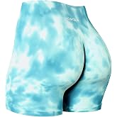 AUROLA Dream Tie Dye Seamless Scrunch Workout Shorts for Women | Tummy Control, No Front Seam, Not See through, Gusseted Crotch, 4" Inseam, Soft, Compression, Active, Yoga Gym