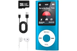 WANBBAOAA MP3 Player with Bluetooth 5.2,Portable Music Player with 32GB Memory Card, Stereo Earphone, Voice Recorder/Video/Photo Viewer/E-Book for Kids,Gift