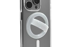 Casespire Magnetic Silicone Phone Grip Soft Finger Loop Holder for MagSafe Cases and iPhones (White Sparkle)