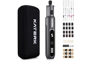 Katerk Mini Cordless Rotary Tool, 5-Speed Rotary Tool Kit, 5000-20000RPM & 70 Accessories, Multi-Purpose 3.7V Power Rotary Tool for Sanding, Engraving, Polishing, Drilling, DIY Crafts, 3D Printing