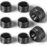 Screw Caps for Light Fixtures, Metal M4 Threaded Cap Nuts, 0.25 inch in Height x 0.35 inch in Diameter, 8 Packs Replacement for Outdoor Light, Pendant, Wall Sconce, Chandelier, Ceiling Lights (Black)